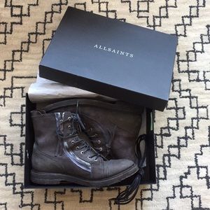 Allsaints grey suede leather boots mens size 11